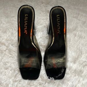 Black Chunky heels. Women size 6 1/2. Ego Official, UK brand.